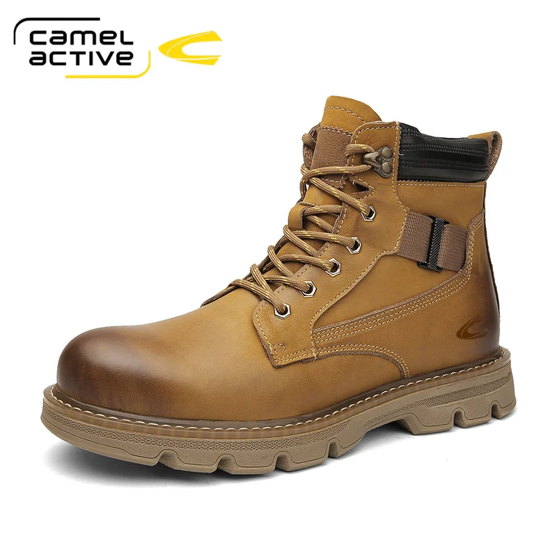 

Camel Active Genuine Leather Men Boots New Autumn Winter Fashion Casual Boots Men Comfy Lace-up Brand Durable Outsole Men Shoes
