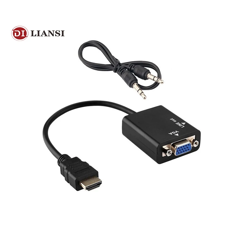 SZ-WXDZ Высокое качество HDMI папа к VGA Женский адаптер конвертер аудио видео кабель