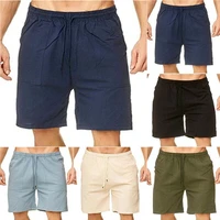 summer mens drawstring elastic waist pants loose casual shorts straight leg trousers men clothing casual shorts