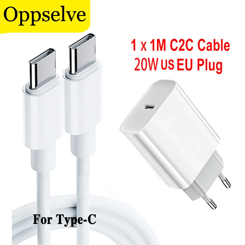 

20W EU/US Plug Charger Fast Charging USB 3.0 Type C Cable Charger For iPhone 13 12 Adapter for Huawei Samsung C2C Tablet Wall