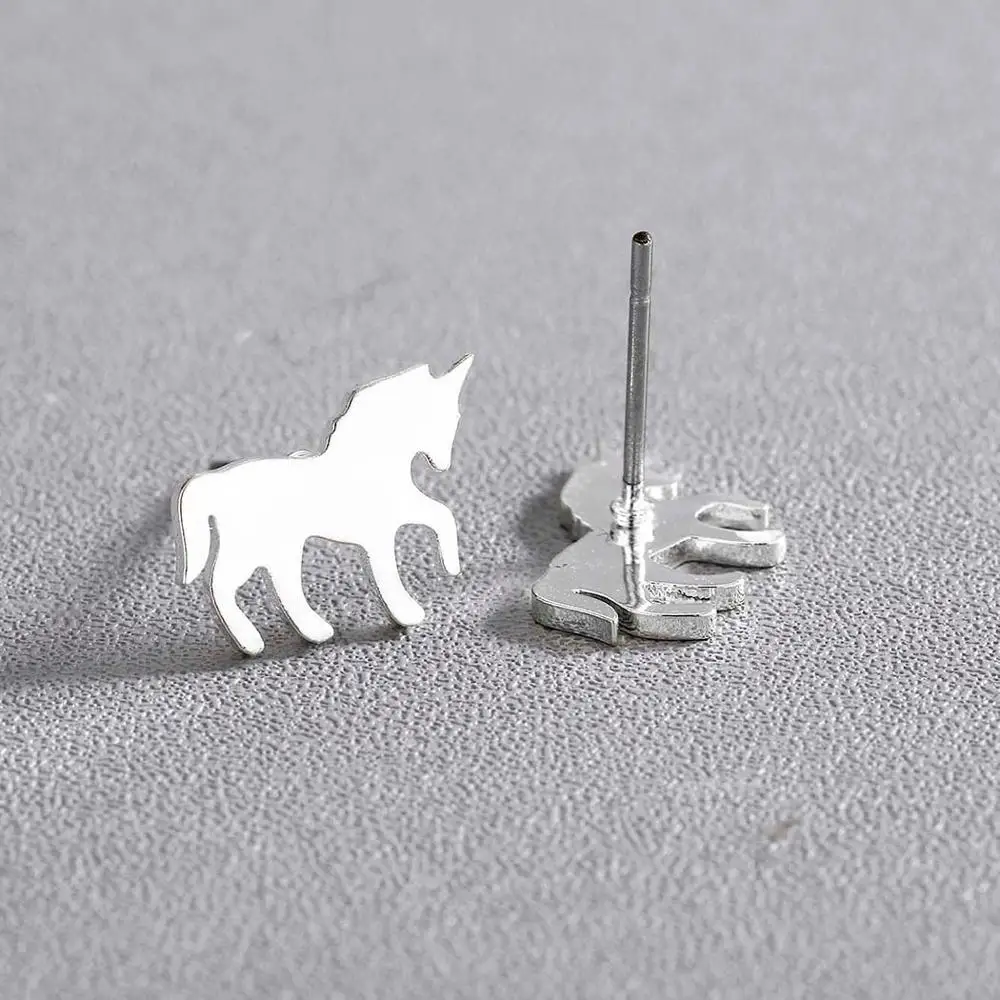 Женские серьги с животными Chandler лошадью из нержавеющей стали для пирсинга
