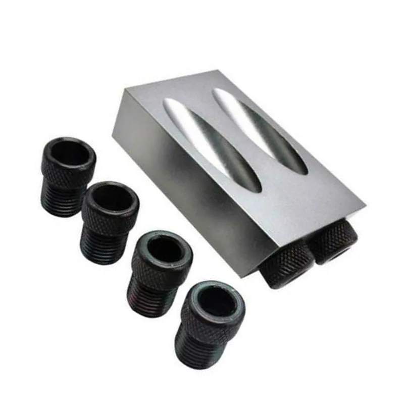 

1 set solid Aluminum Pocket Hole Jig Screw With Dowel Drill Wood Joint Carpenters Tool Rustproof 6 /8 /10mm repair wood joints