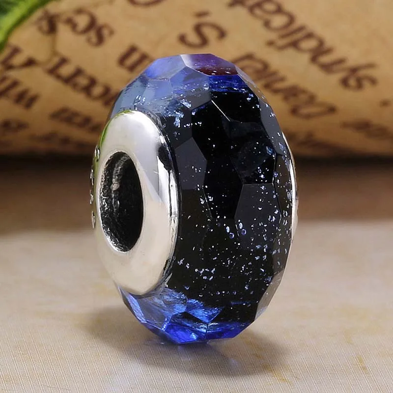 1 Оригинальные разноцветные мерцающие бирюзовые граненые бусины из муранского стекла, подходят 925 пробы серебряного шарма Pandora браслет ювелирные изделия - Цвет: 1