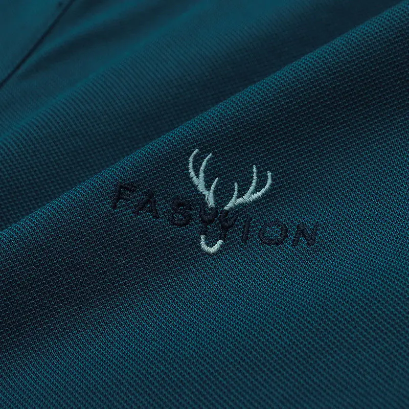 

High-end men's short sleeve T-shirt POLO unlined upper garment embroidery lapel summer new recreational half sleeve blouse