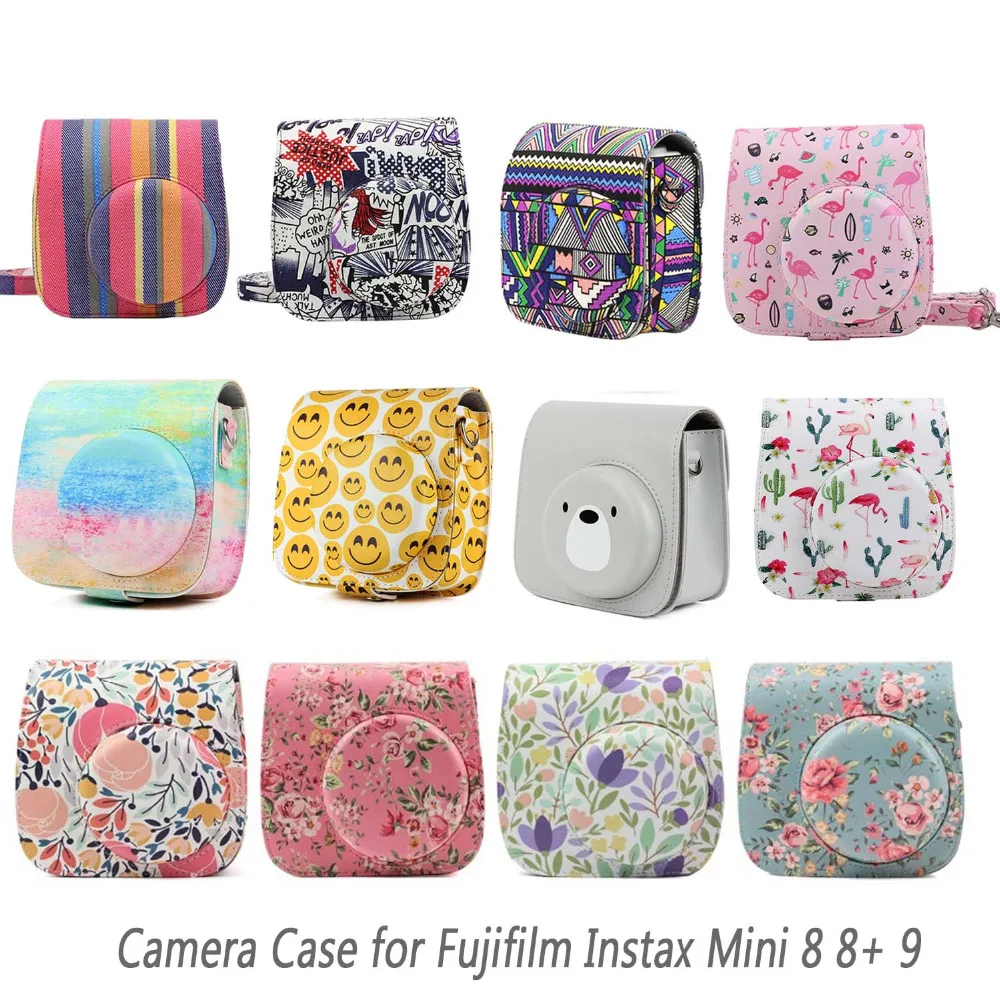 Защитный чехол Besegad из искусственной кожи для камеры Fuji Fujifilm Instax Mini 8 + 9 аксессуары