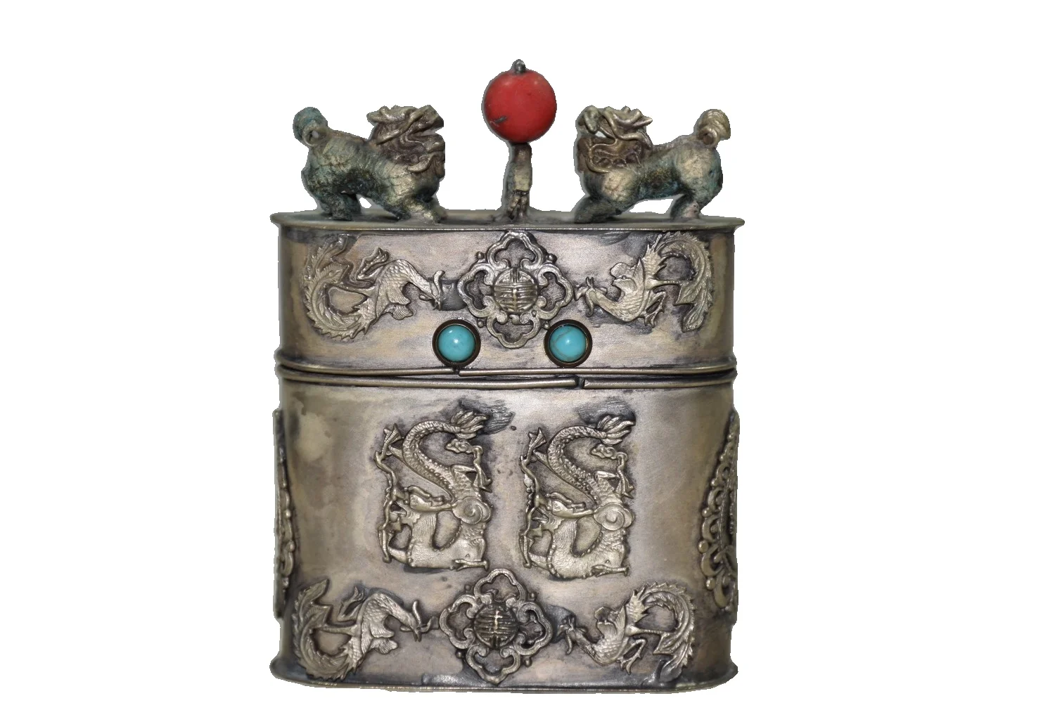 

LAOJUNLU ранняя коллекция, коробка для зубочисток из чистой меди с инкрустацией львом и драгоценными камнями, имитация античной бронзы, шедевр