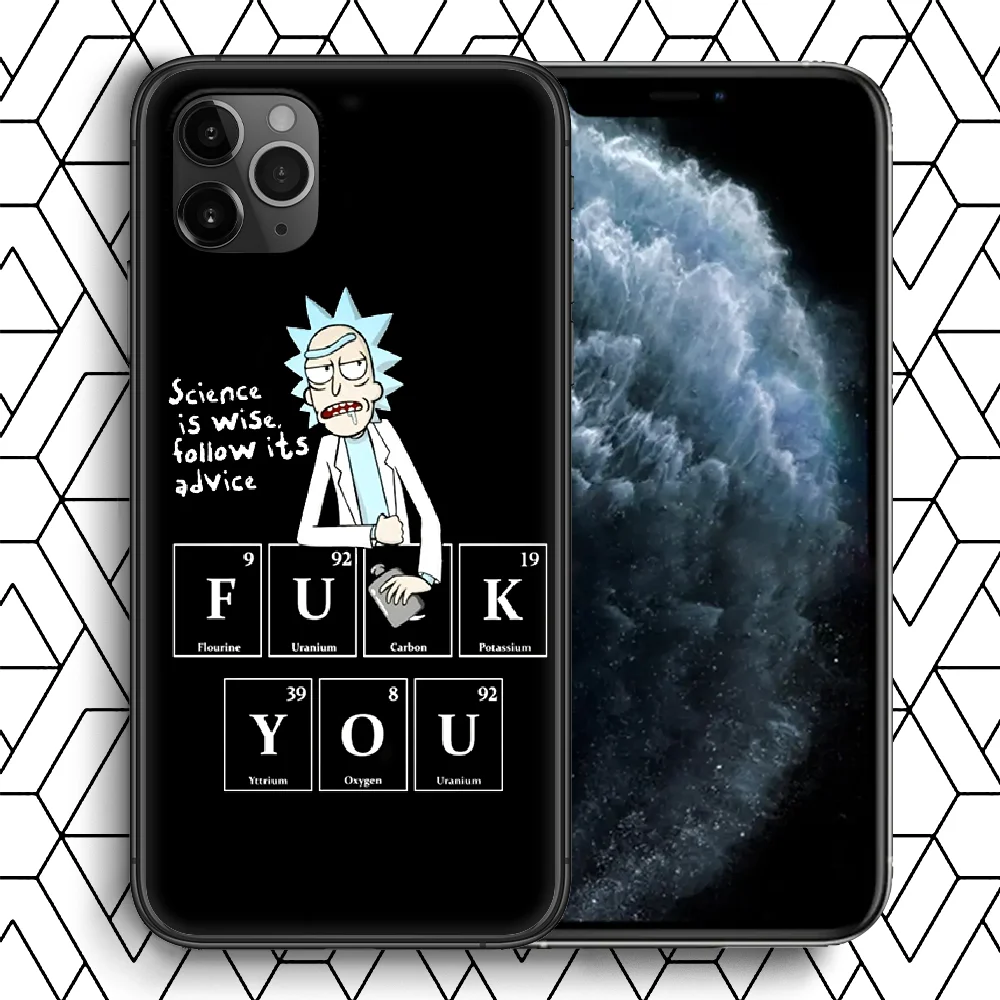 

Rick Morty Cartoon Phone case For iphone 4 4s 5 5S SE 5C 6 6S 7 8 plus X XS XR 11 12 mini Pro Max 2020 black shell trend bumper