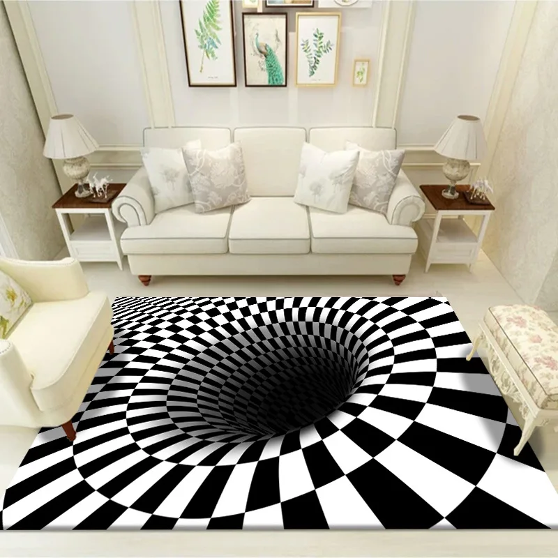 

3d Vortex Rug Living Room Carpet Entrance Door Mat Bedroom Non Slip Balcony Carpet Home Decor Floor Mat Outdoor Carpet Geometric