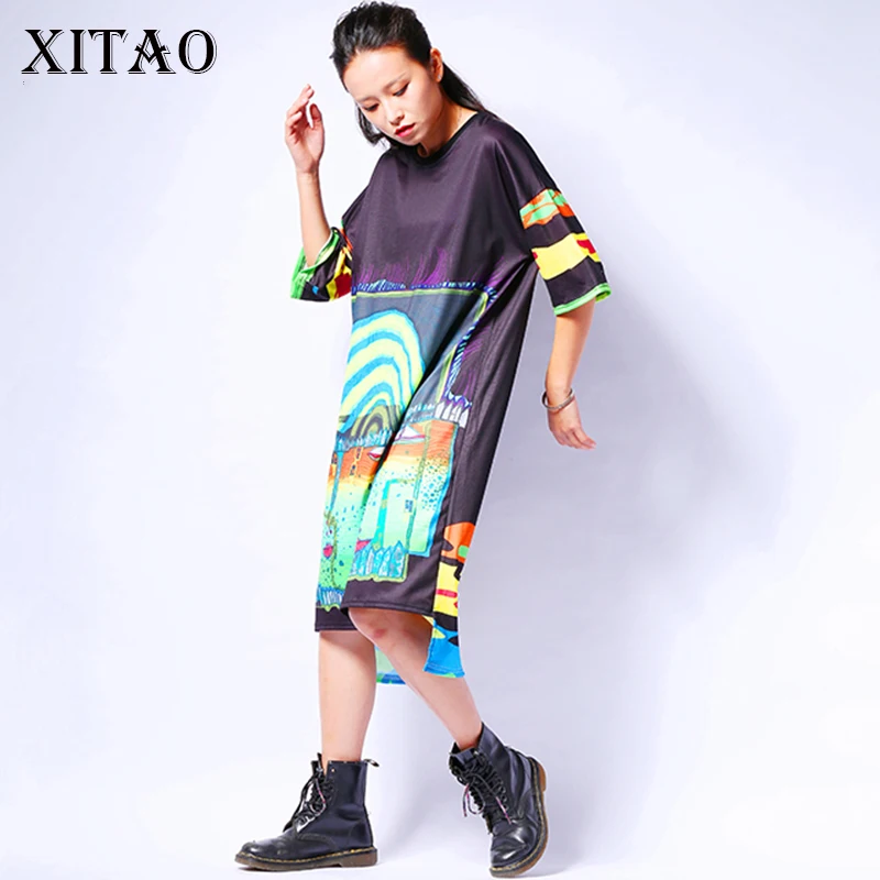[XITAO] Лето Европа мода уличная ветер женский свободный короткий рукав печати o