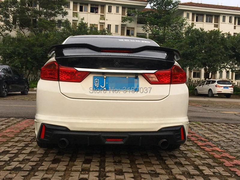 

for honda city Spoiler 2015-2017 ABS Plastic Unpainted Color Rear Roof Spoiler Wing Trunk Lip Boot Cover Car Styling