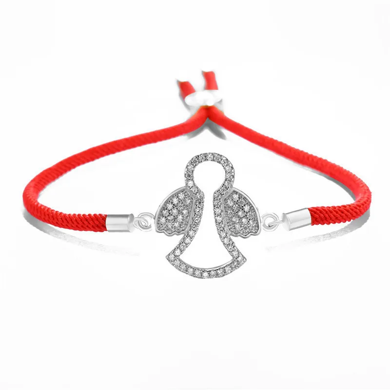 Изысканная медная микро инкрустированная красная веревка из циркона маленький