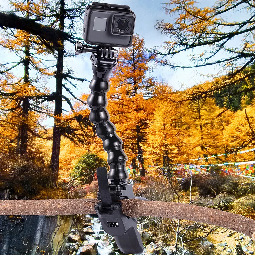 Hongdak Jaws Flex Clamp Mount with Flexible Adjustable Gooseneck for GoPro Hero 10 9 8 7 Sjcam Yi 4K Action Cam Tripod Accessory images - 6
