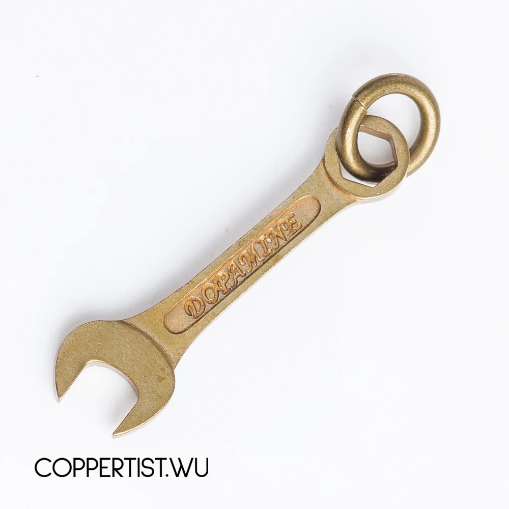 Coppertist. wu Античная бронза брелок кольцо сплав гаечный ключ в форме гаечного ключа кулон брелок Автомобильная сумка повесить Ретро орнамент