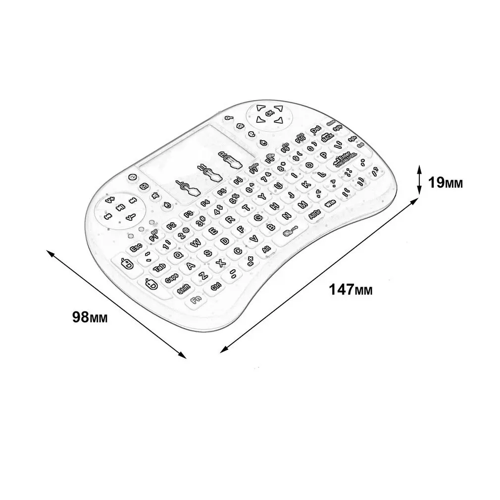 

2.4GHz Wireless Keyboard for Android TV Box PC laptop 92 Keys DPI adjustable Wireless Keyboard Backlight Free shipping