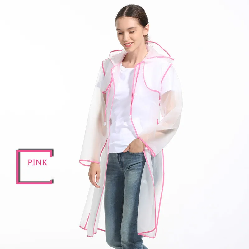 Прозрачный дождевик из ЭВА для женщин и мужчин Модный непромокаемый плащ