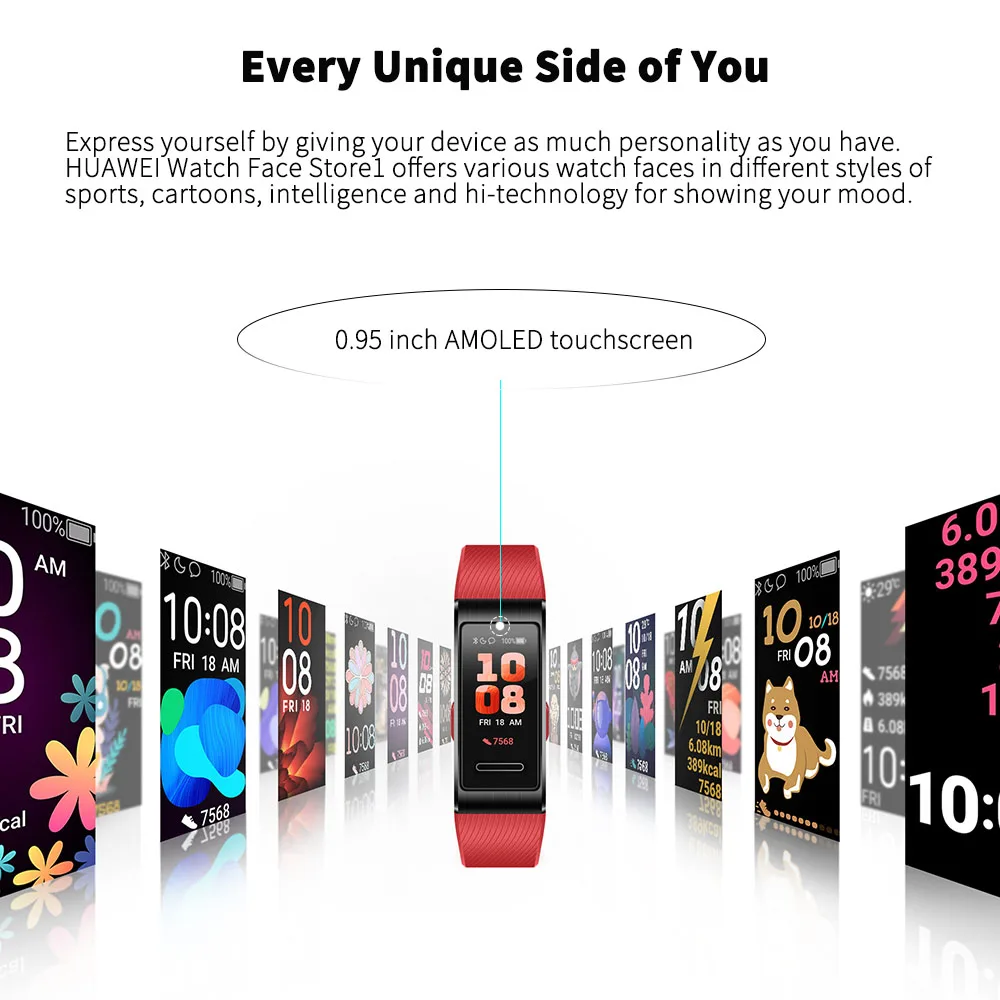 Глобальная версия браслете Huawei Band 4 Pro активно матричные осид 0 95 'металлический
