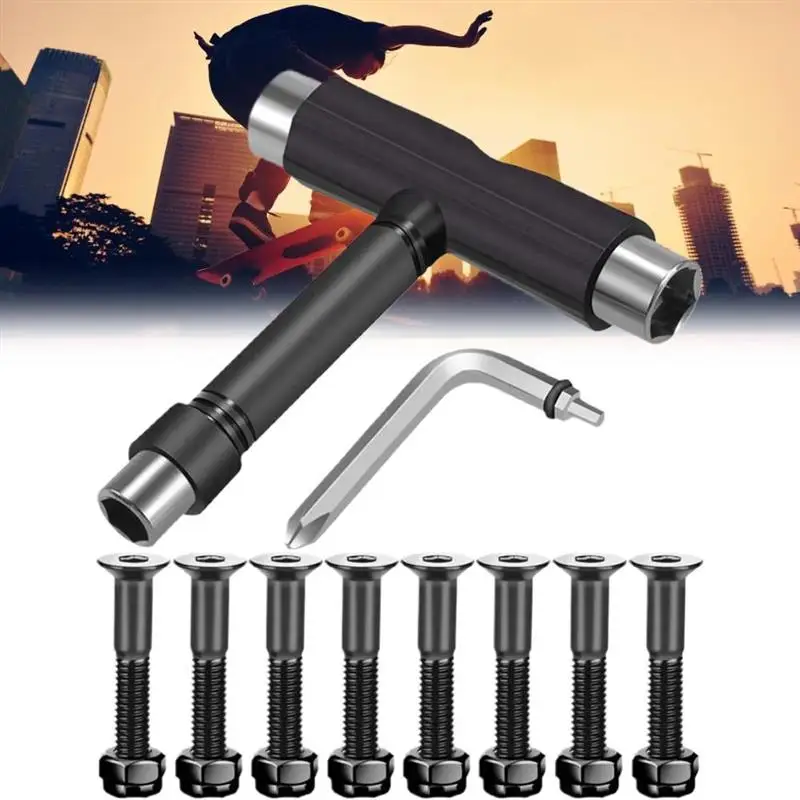 

Т-образный ключ из нержавеющей стали, набор инструментов для скейтборда, Т-образный инструмент для скейтборда, аксессуар для Лонгборда, рол...