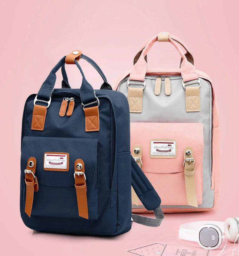 2021 Fashion Patchwork Women School Bags Waterproof Oxford Travel Backpacks Teenagers Girls Large Capacity Bagpack Female