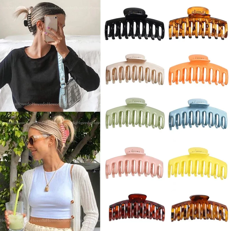 Large Barrette Crab Hair Claws Bath Clip Hot Sale Solid Color Claw Clip Ponytail Clip for Women Girls Hair Accessories Gift
