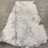 most popular french organza lace fabric high quality african jacquard lace nigeria lace fabric for women party dress j4723