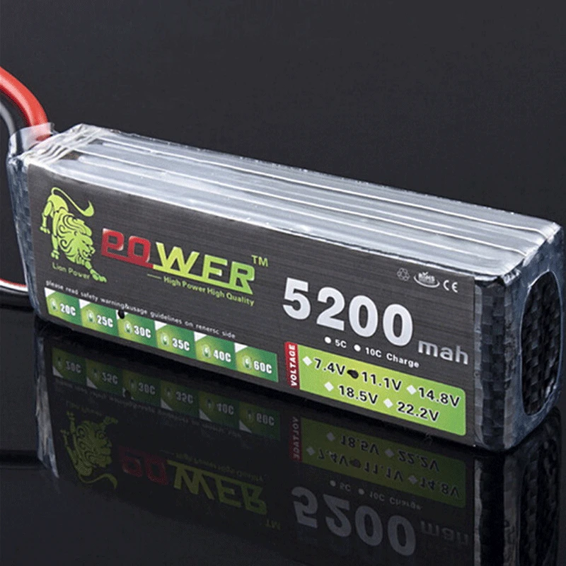 

11,1 В Дистанционно управляемый самолет, литиевая батарея 5200 мАч, модель автомобиля и лодки, высокоскоростная литиевая батарея 30C