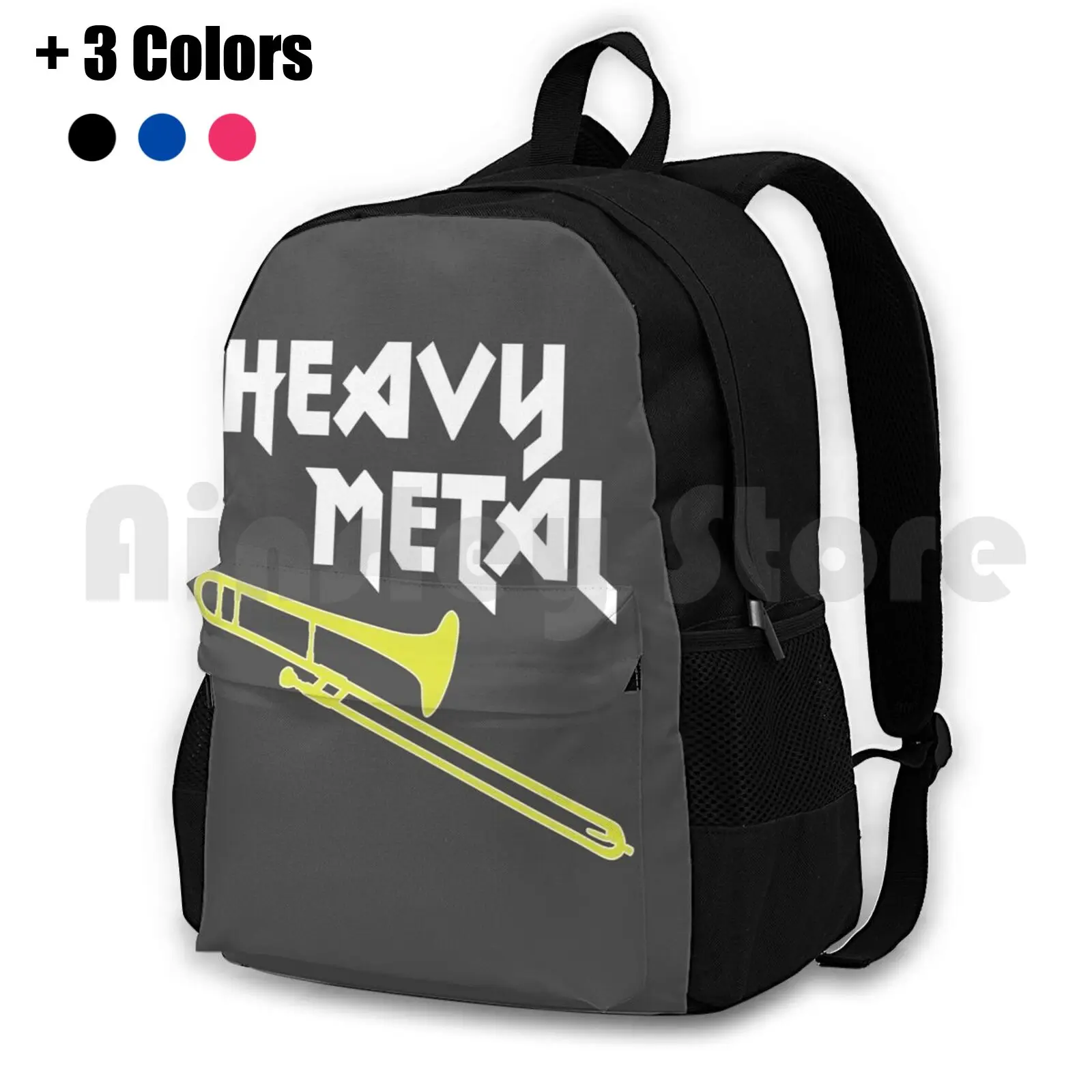 

Funny Trombone Gift , Marching Band , Concert Band-Heavy Metal Outdoor Hiking Backpack Waterproof Camping Travel Trombone