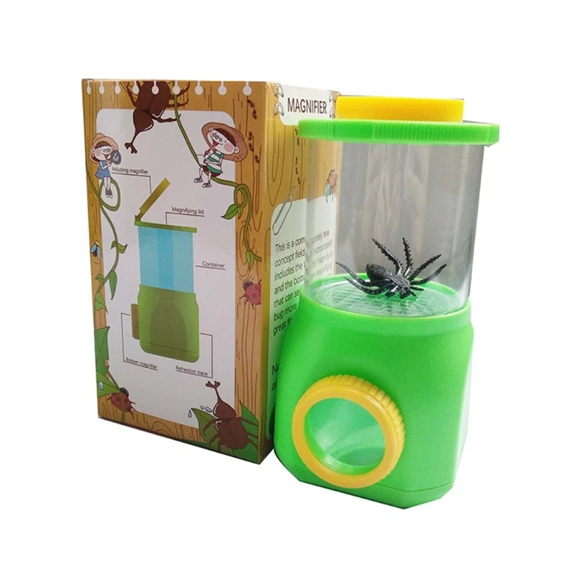 

Портативная Детская уличная коробка для наблюдения за насекомыми с откидной крышкой с двухсторонним увеличительным стеклом чашка для набл...