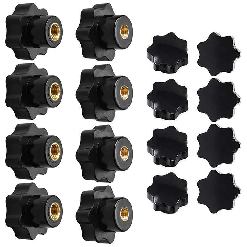 

16 Black Plastic Star Head M6 M8 Internal Thread Clamping Knob Shape Knob Handle Special Handle Knob for Machine Tool