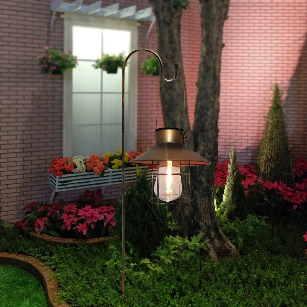 

Светодиодный фонарь на солнечной батарее, кованый железный подвесной вольфрамовый светильник, s водонепроницаемый уличный садовый двор, ху...