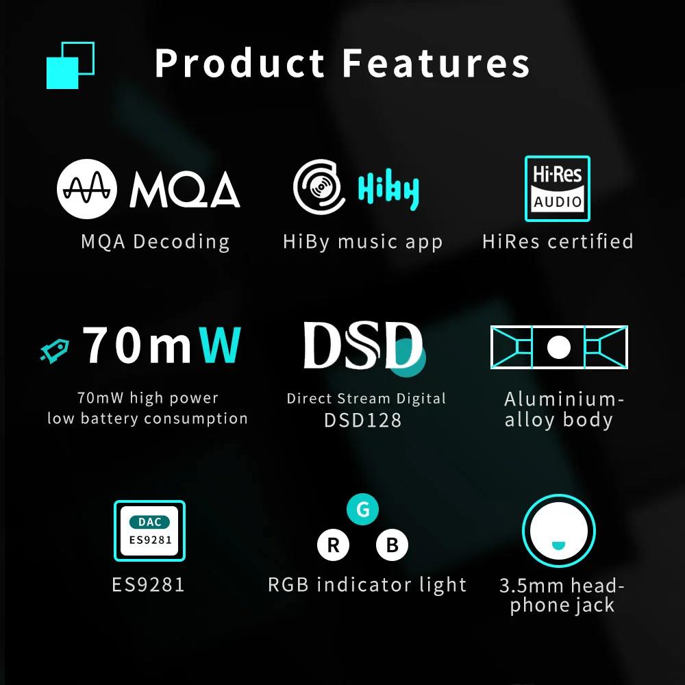 Усилитель для наушников TempoTec Sonata MHD MQA 8X ES9281 Dongle USB DAC DSD128 от 3 5 до мм Android Mac