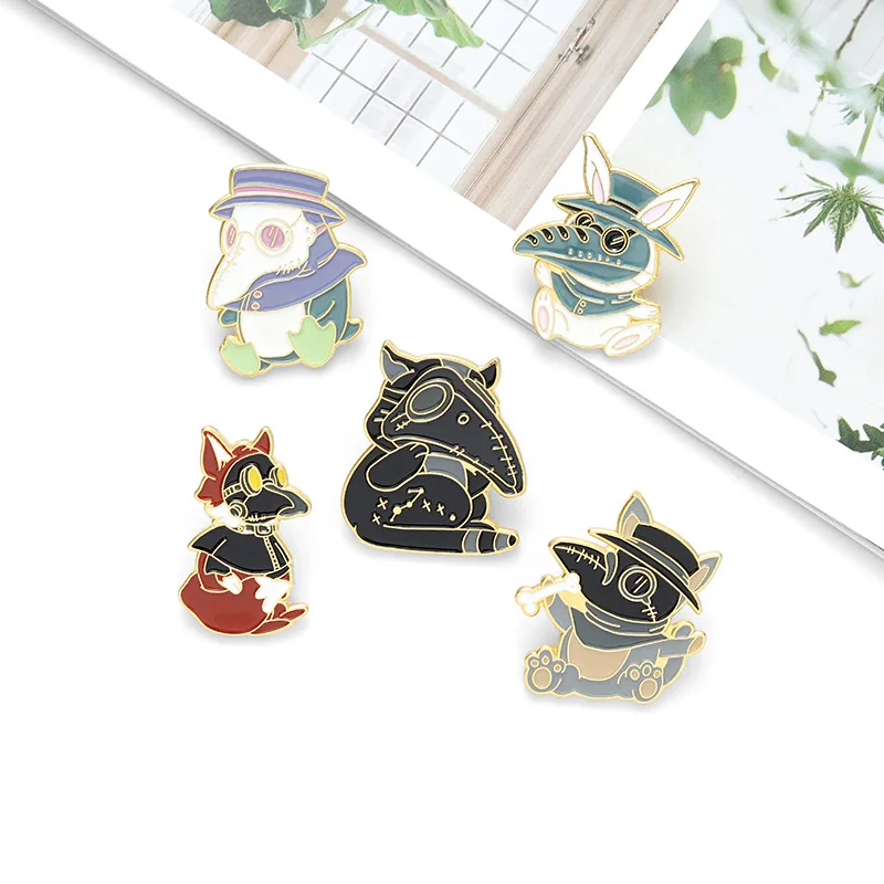 Брошь для женщин Pines Crow Doctor эмалированные булавки металлические броши одежды