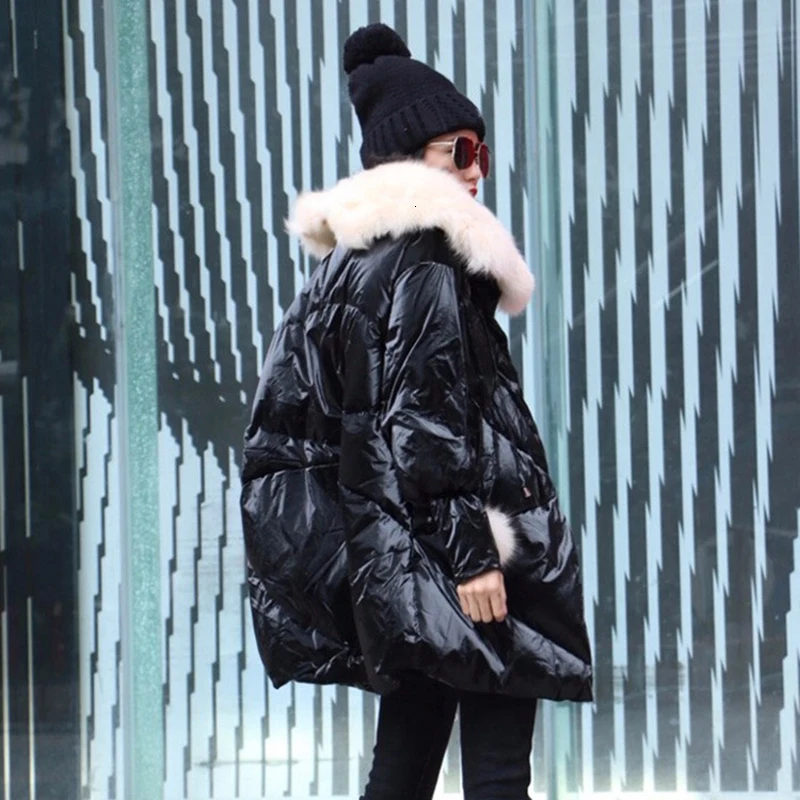 TWOTWINSTYLE лоскутный мех Drawstring женское хлопковое пальто с круглым вырезом Фонарь длинный рукав молния толстые парки женские зима