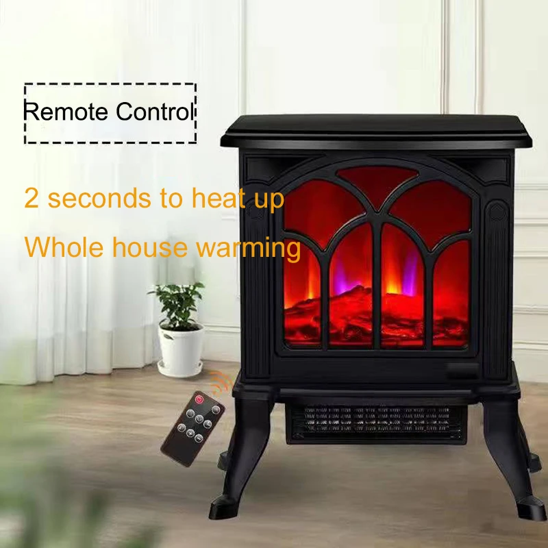 

3D Flame Fireplace Heater 1500Watt Home Electric Warmer Machine Winter Stove Radiator Hot Air Blower for Office Dormitory