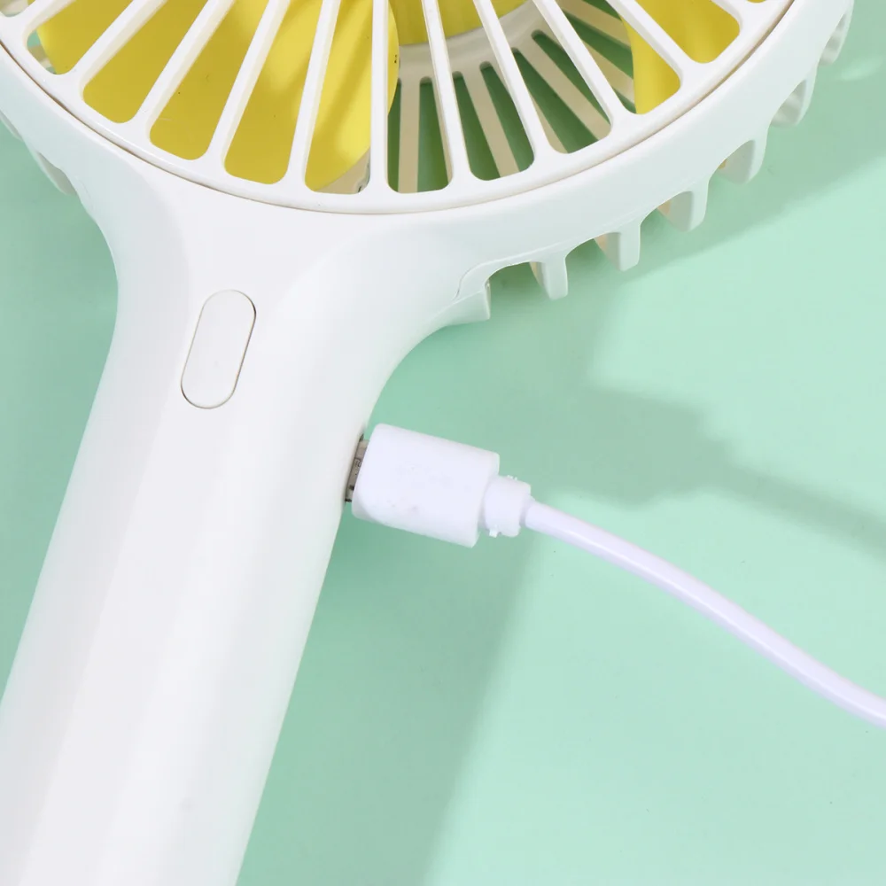 

USB Mini Fan Adjustable Three Gear Wind Handheld Fan Desktop Fan with Base for Home Office Outdoor (White)