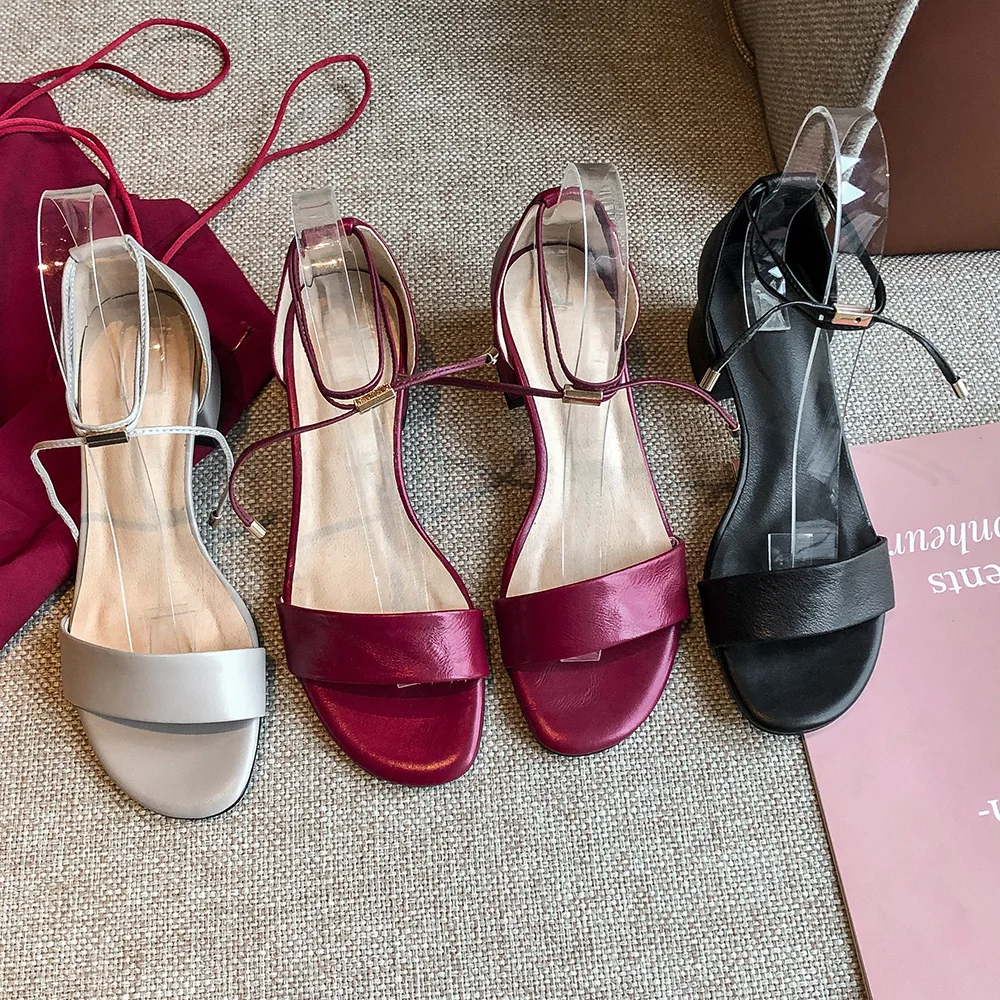 

Kickway Fashion Sandals Women High Heels Pumps For Women Genuine Leather 2021 Summer Buckle Party Office Lady Shoes Woman Heels