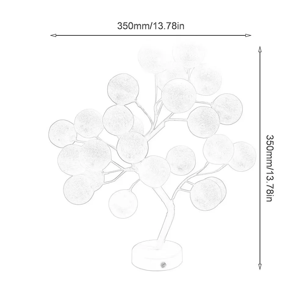 Светодиодный хлопковый свет шарового дерева фонарь прикроватная лампа Usb