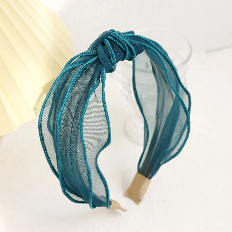 

Mesh Knot Hairband Organza Headband Toothed Transparent Hairdress F410
