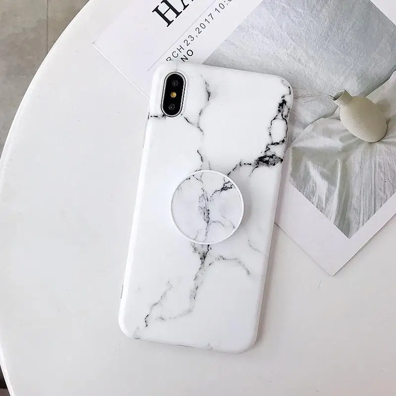 5 Модный матовый мраморный силиконовый чехол для huawei Honor P30 P20 Lite Pro mate 20 Lite Pro Nova 4e 3i 3e с складной держатель - Цвет: 5