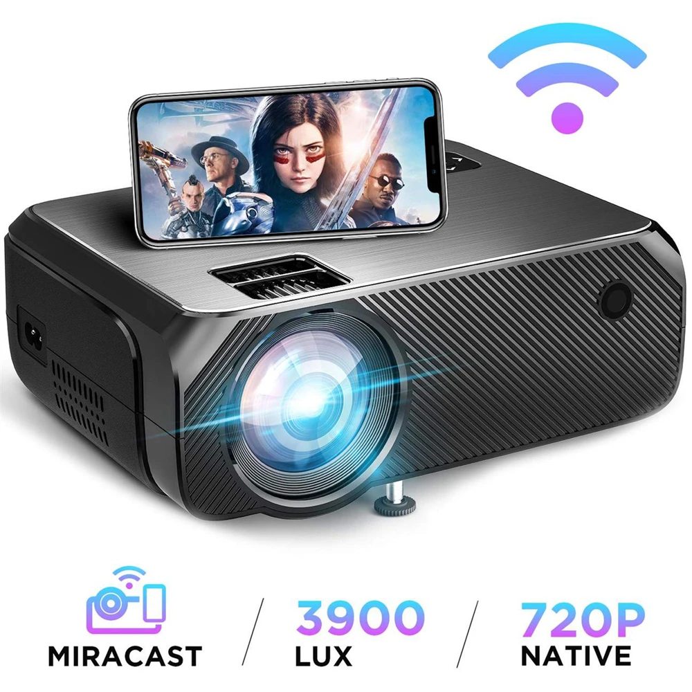 VCHIP GC555 4K Projector Protable projector 1080P mini Proyector For Home Theater 3D WiFi Portable Media Player Christmas gift |