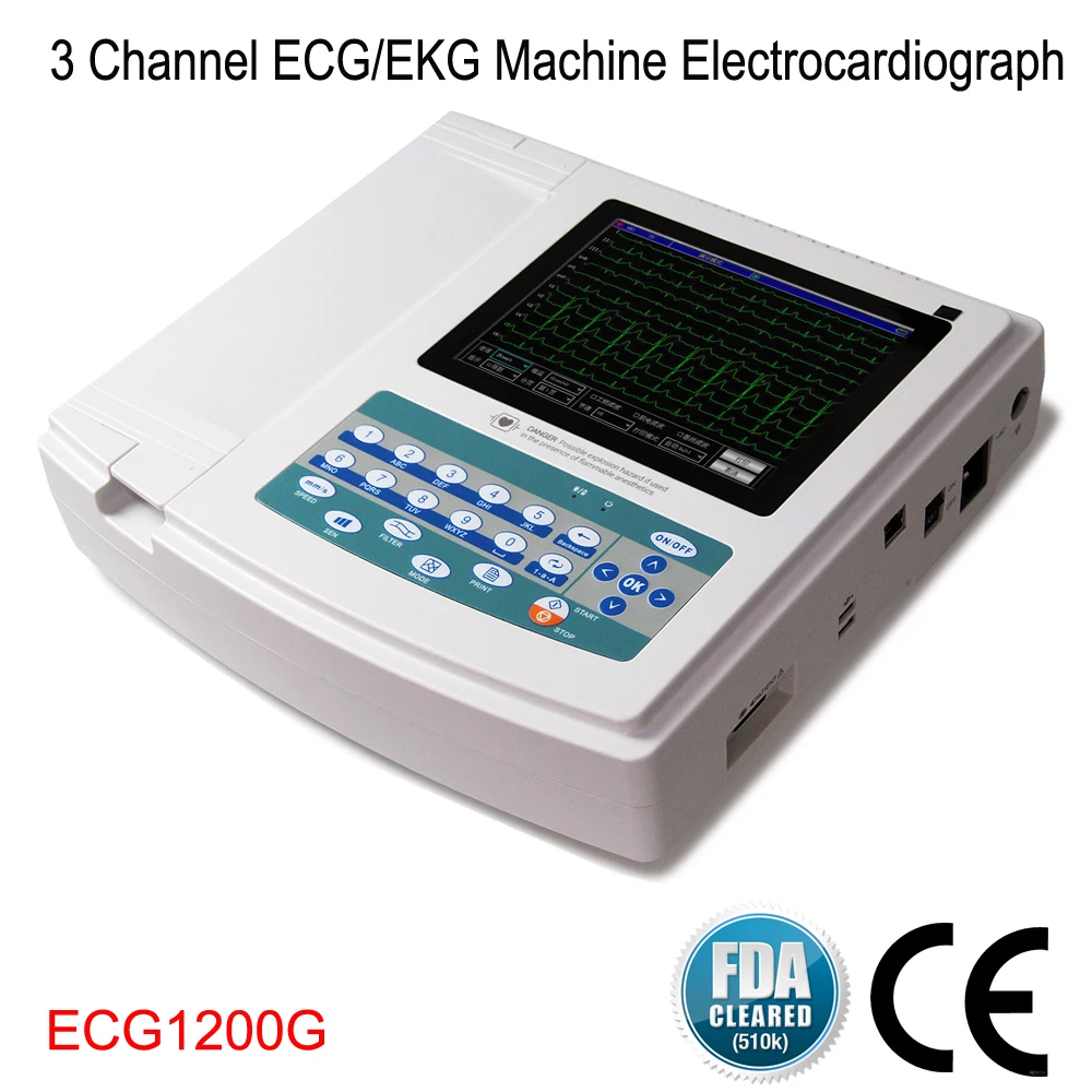 ECG1200G Женская ЭКГ машина цифровой электрокардиограф 12 каналов свинцовых сигналов