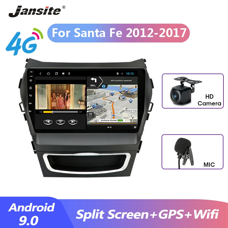 Jansite 9 &quotавтомобильное радио Android 0 для Hyundai Santa Fe 2012 2017 мультимедийный видео плеер