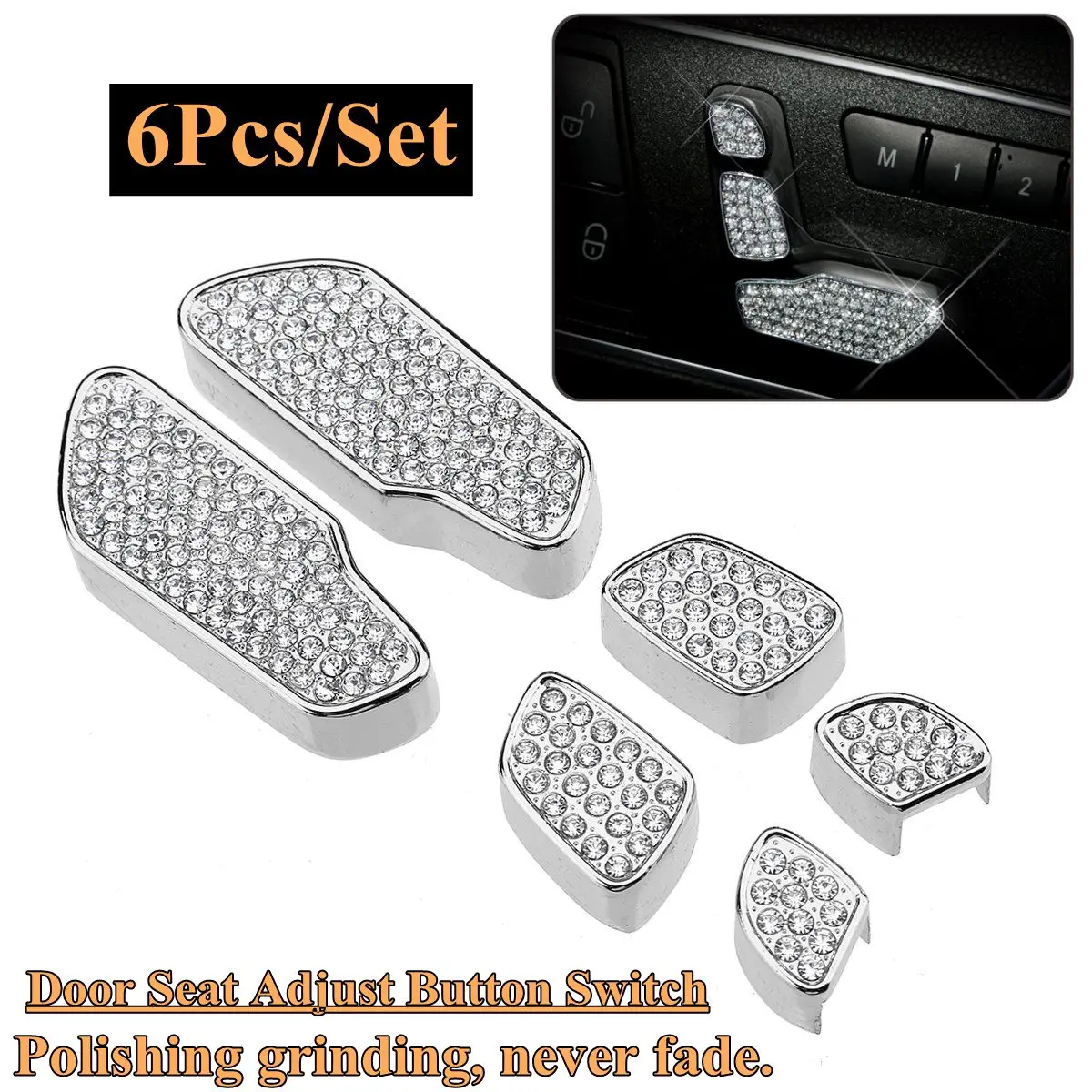 Новая кнопка регулировки сиденья двери с алмазным хромом 6 шт. для Mercedes Benz E Class W212