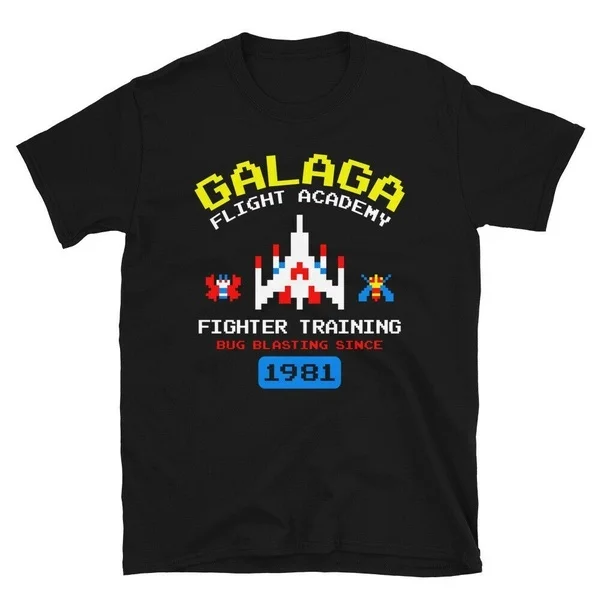 

Arcade Galaga Video Game Retro Vintage 80s Invader Space Gaming Alien T-Shirt