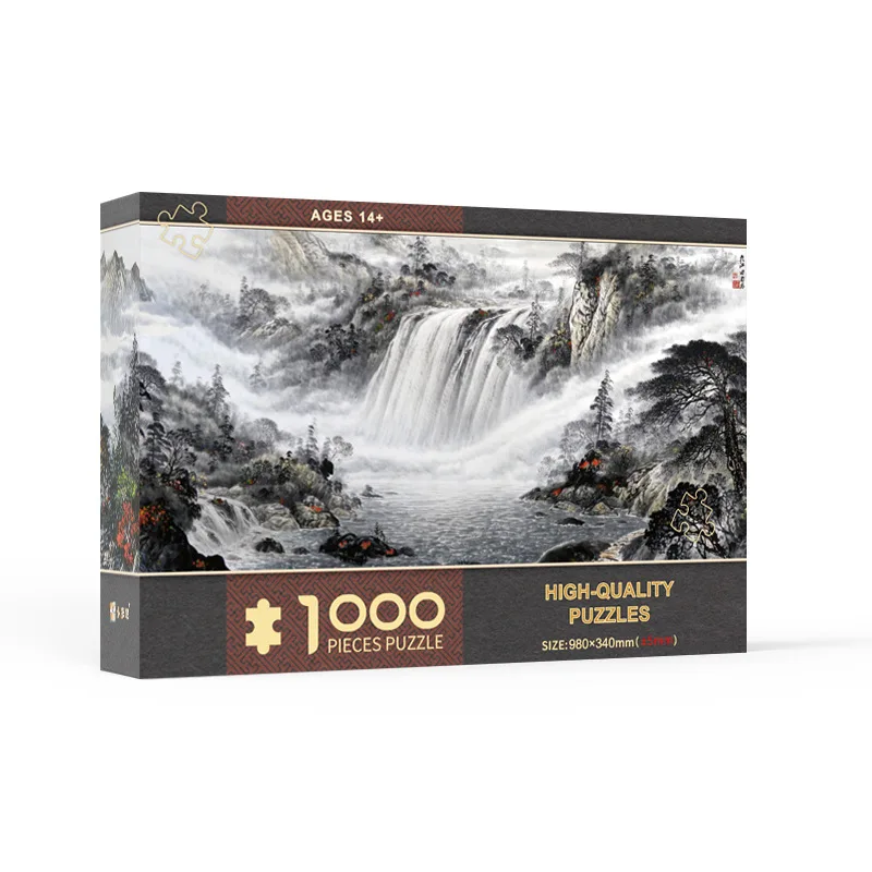 

New Colorful Jigsaw Puzzle 1000 Pieces Beautiful Mountain River 98x34cm Huge Pattern High Quality 800g Card ABC District Gift