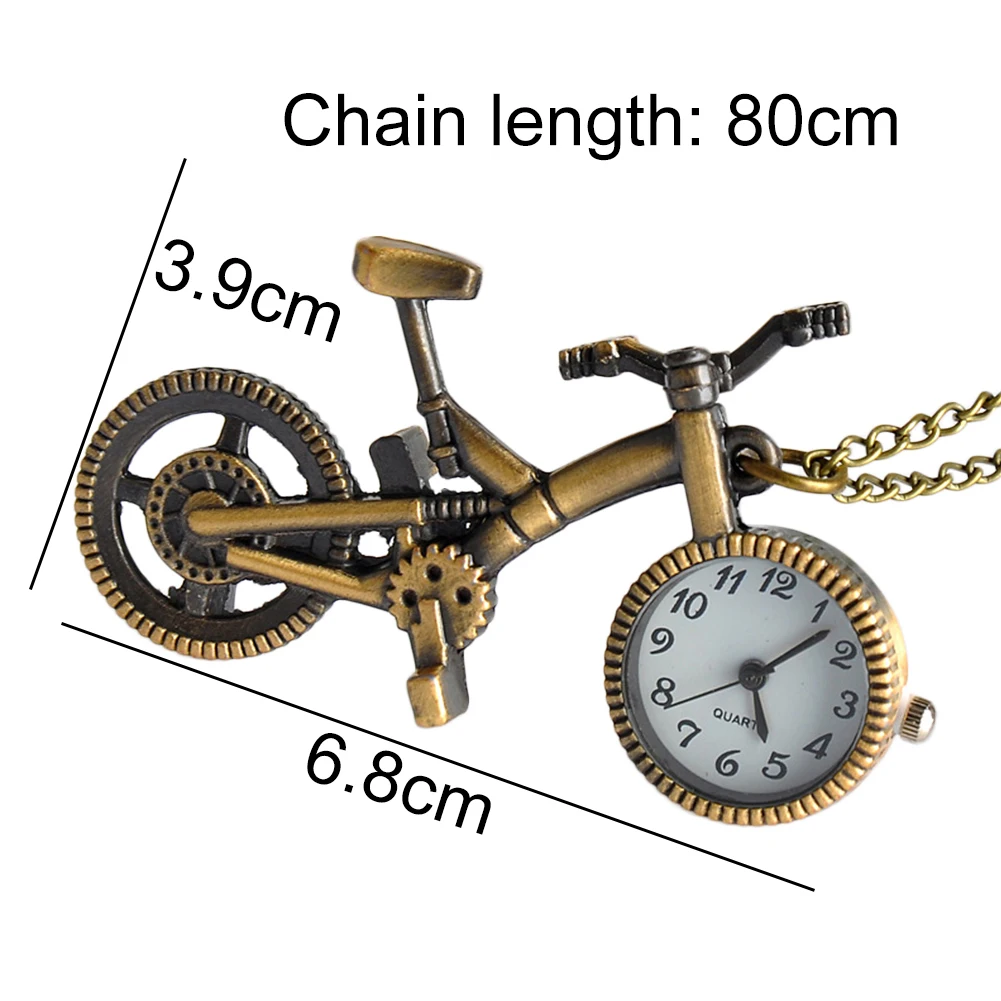 

Unisex Bicycle Pendant Necklace Quartz Pocket Watch Keychain Key Ring Holder