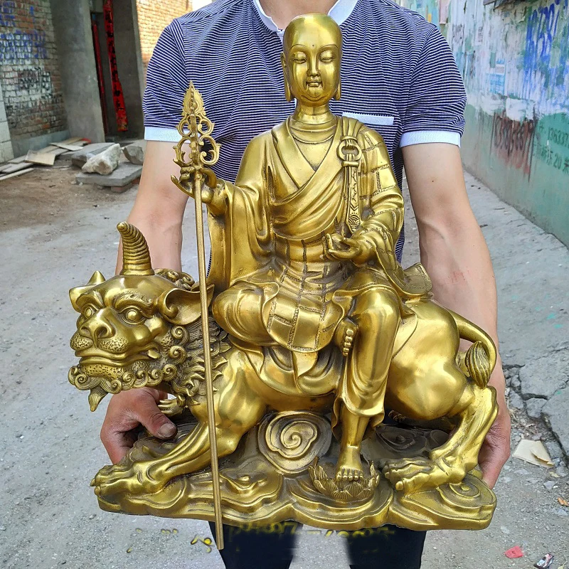 

Asia large Taoism Buddhism efficacious protection JIU HUA SHAN ksitigarbha Dizang pusa buddha God Statue Home Company talisman