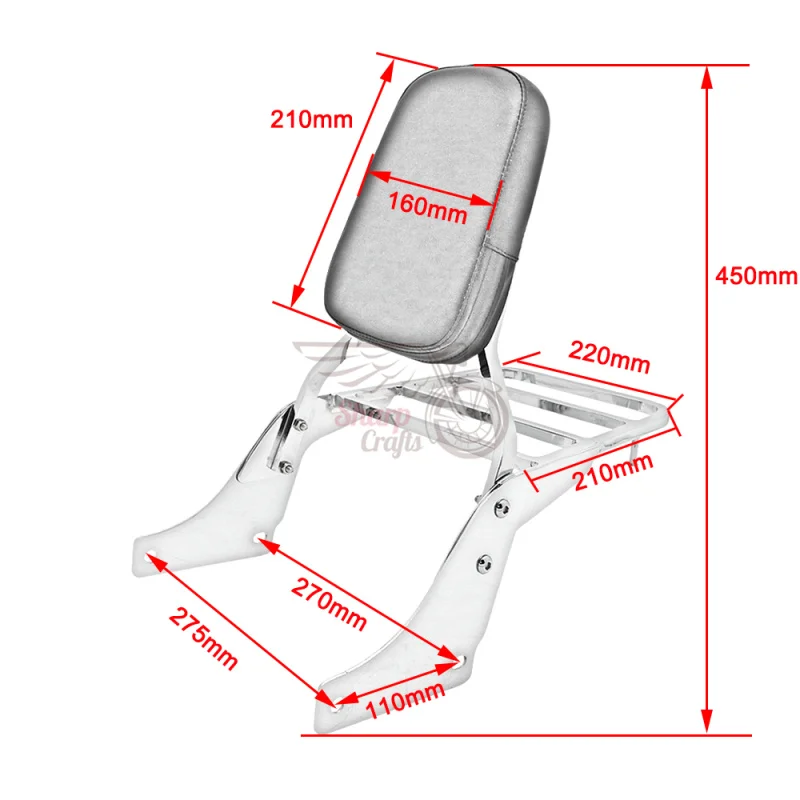 Запчасти для мотоцикла спинка Сисси Бар с багажником Honda VT1100C Spirit VT1100C2 ACE Saber VT1100T