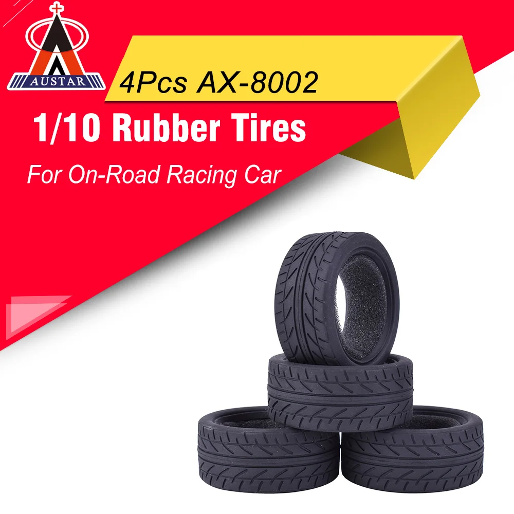 4 шт. AUSTAR AX 8002 плоская скорость Дрифт резиновые шины 26 мм Мягкие для RC 1/10 TAMIYA HPI
