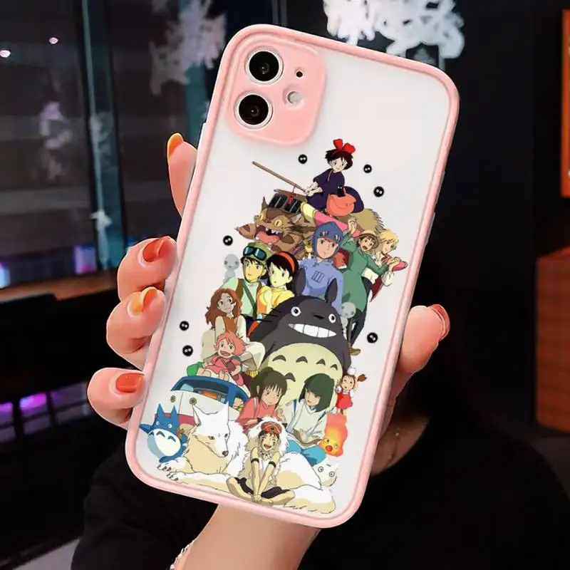 

Spirited Away Phone Case Pink matte transparent For iPhone 7 8 x xs xr 11 12 pro plus max mini Clear Funda