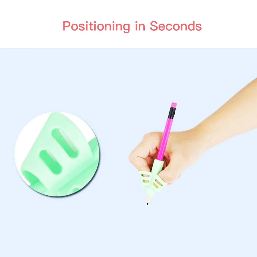 3 шт. силиконовые ручки карандаши с двумя пальцами держатель для эргономичный